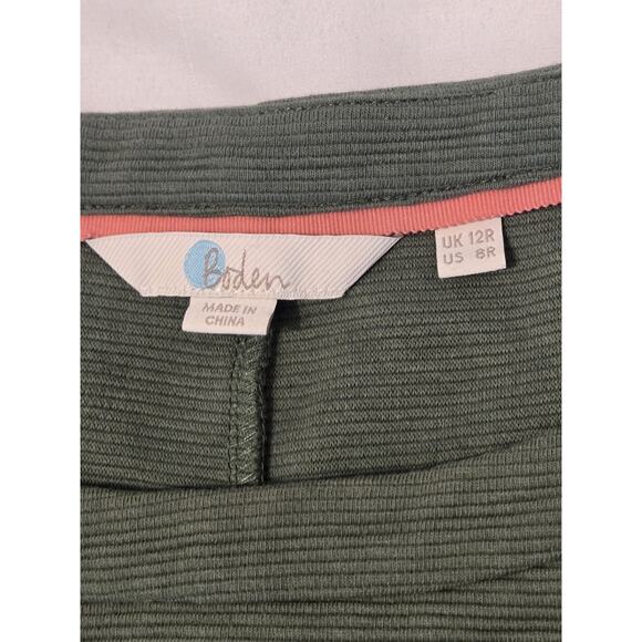 Boden Ottoman Dress Sz 8 R Sheath Ribbed knit light Green Sage Pockets Preppy - Picture 6 of 9